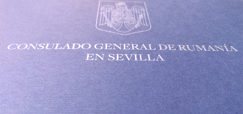 Papelería corporativa para el Consulado General de Rumanía en Sevilla